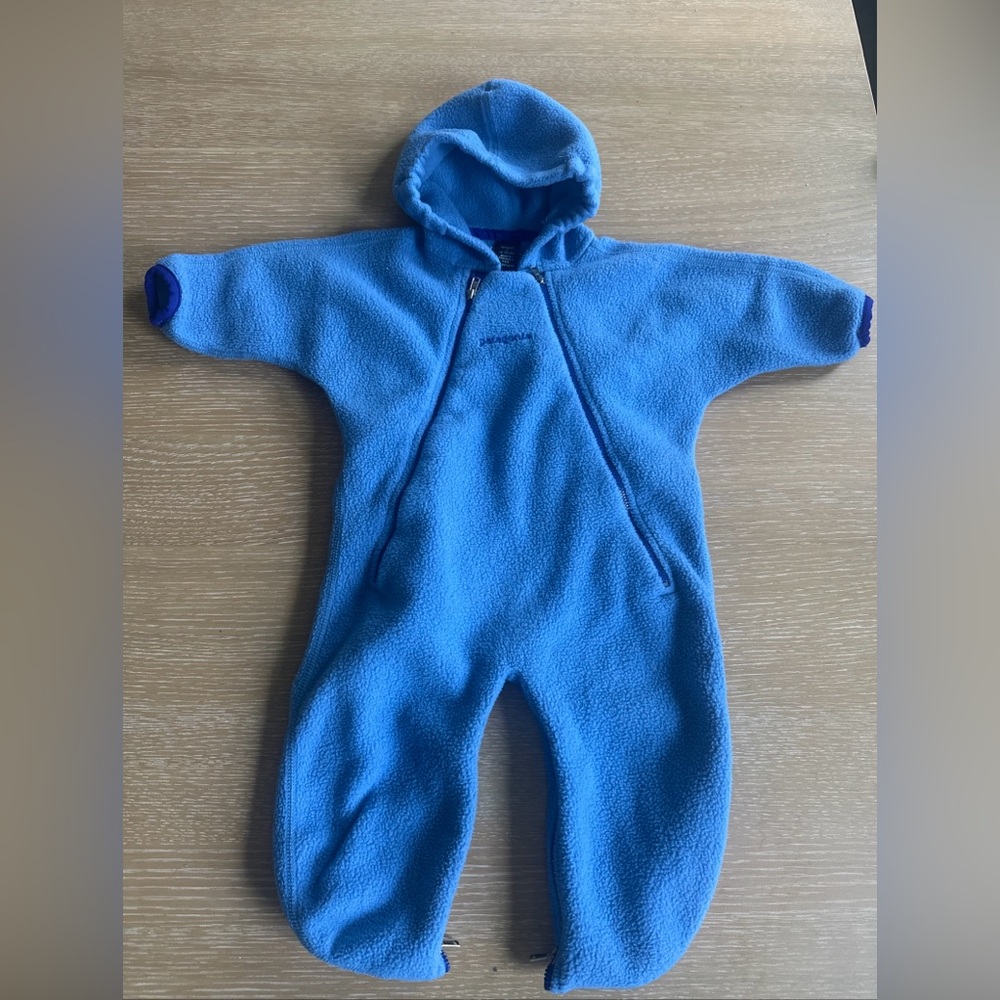 Patagonia Blue Fleece Baby Bunting